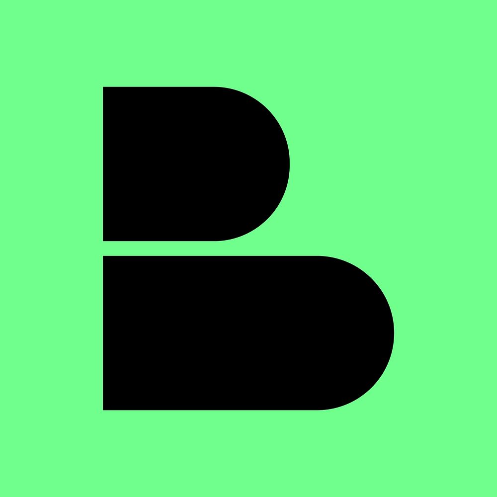 Letter B abstract shaped font illustration