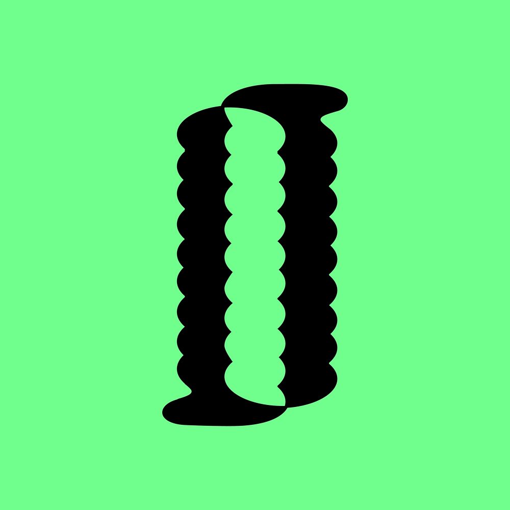 Letter I abstract shaped font illustration