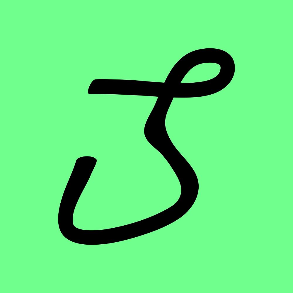 Letter J abstract shaped font illustration
