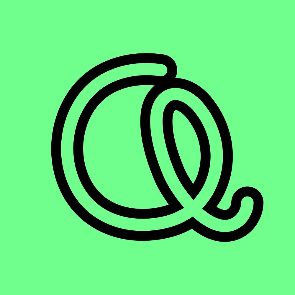 Letter Q abstract shaped font illustration