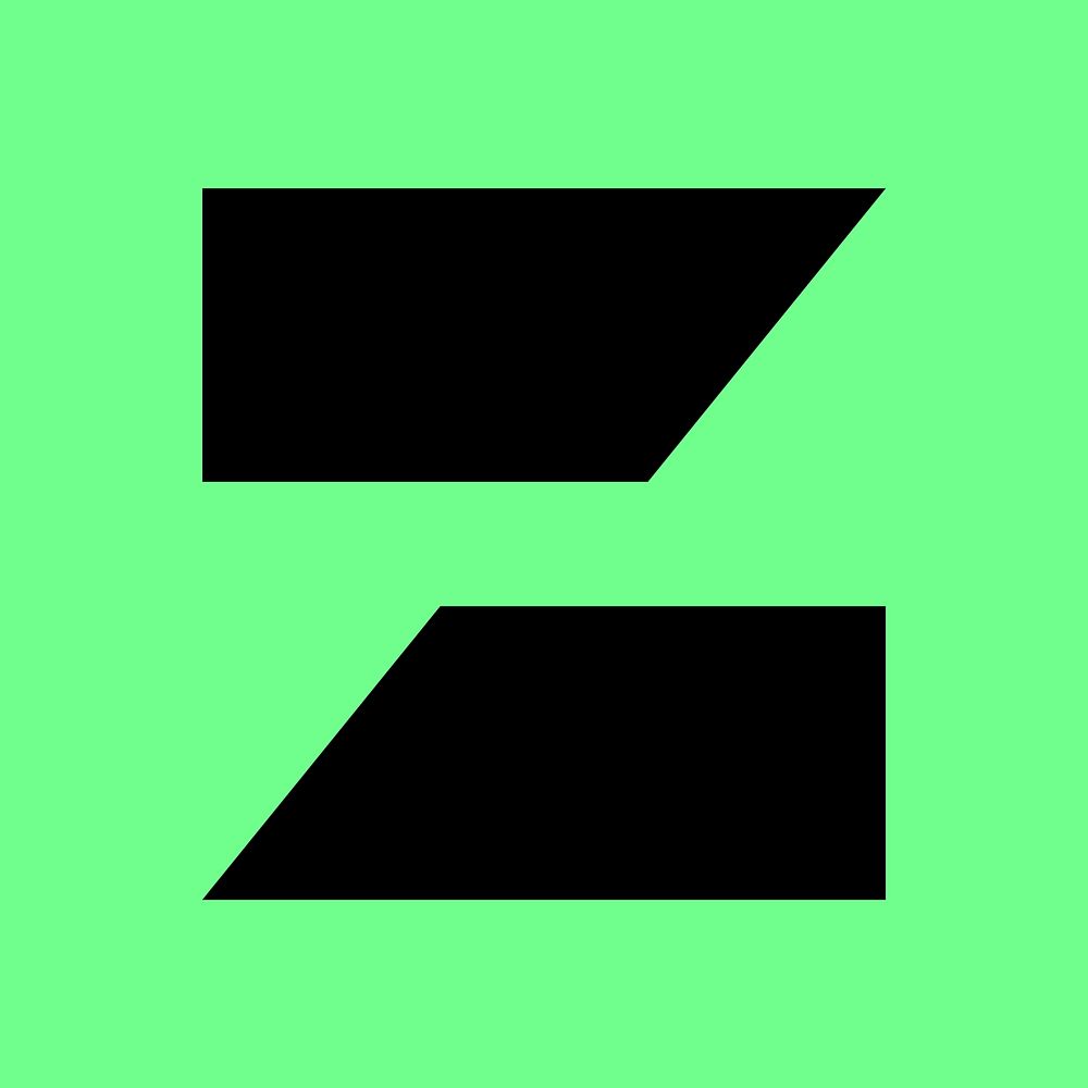 Letter Z abstract shaped font illustration