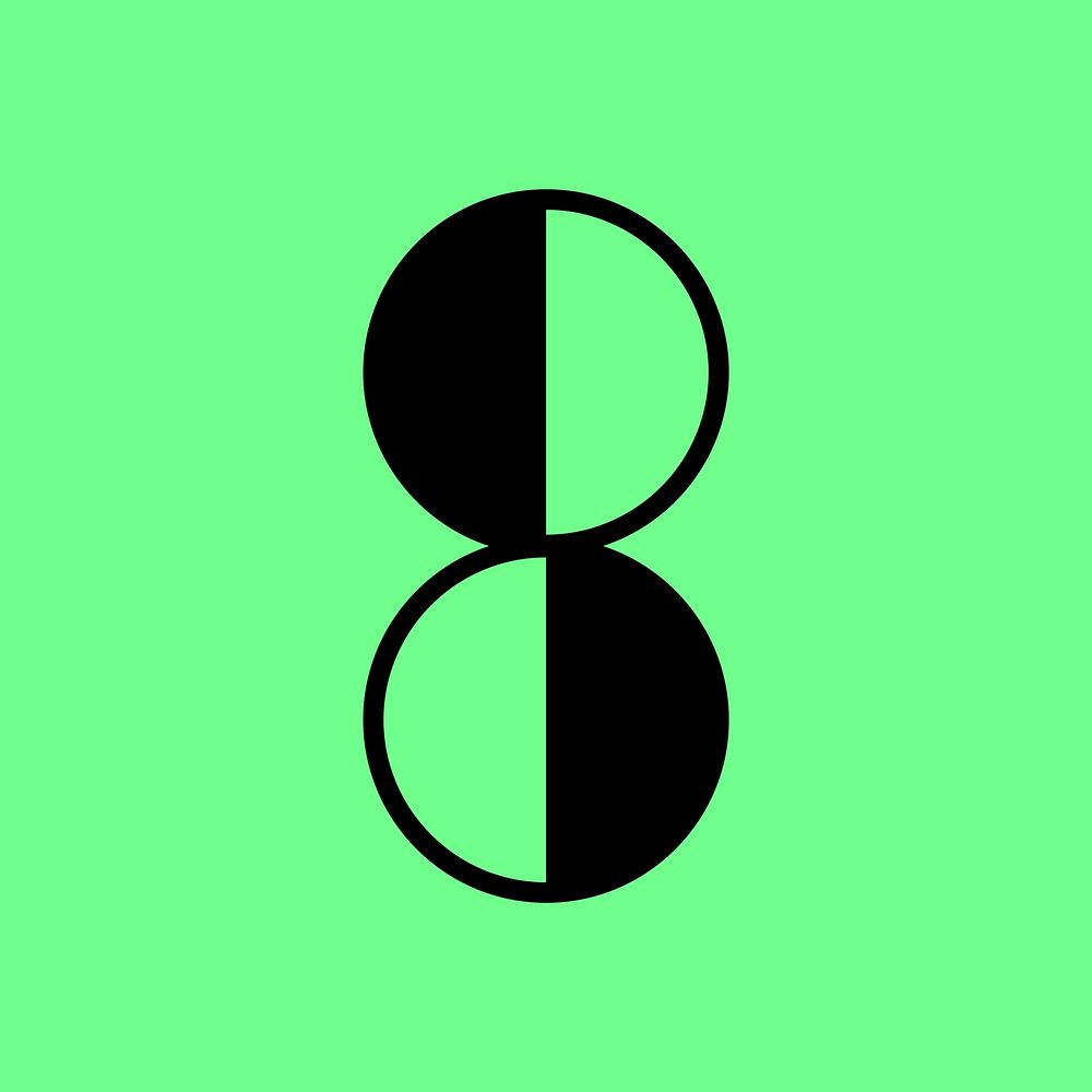 Number 8 abstract shape font illustration