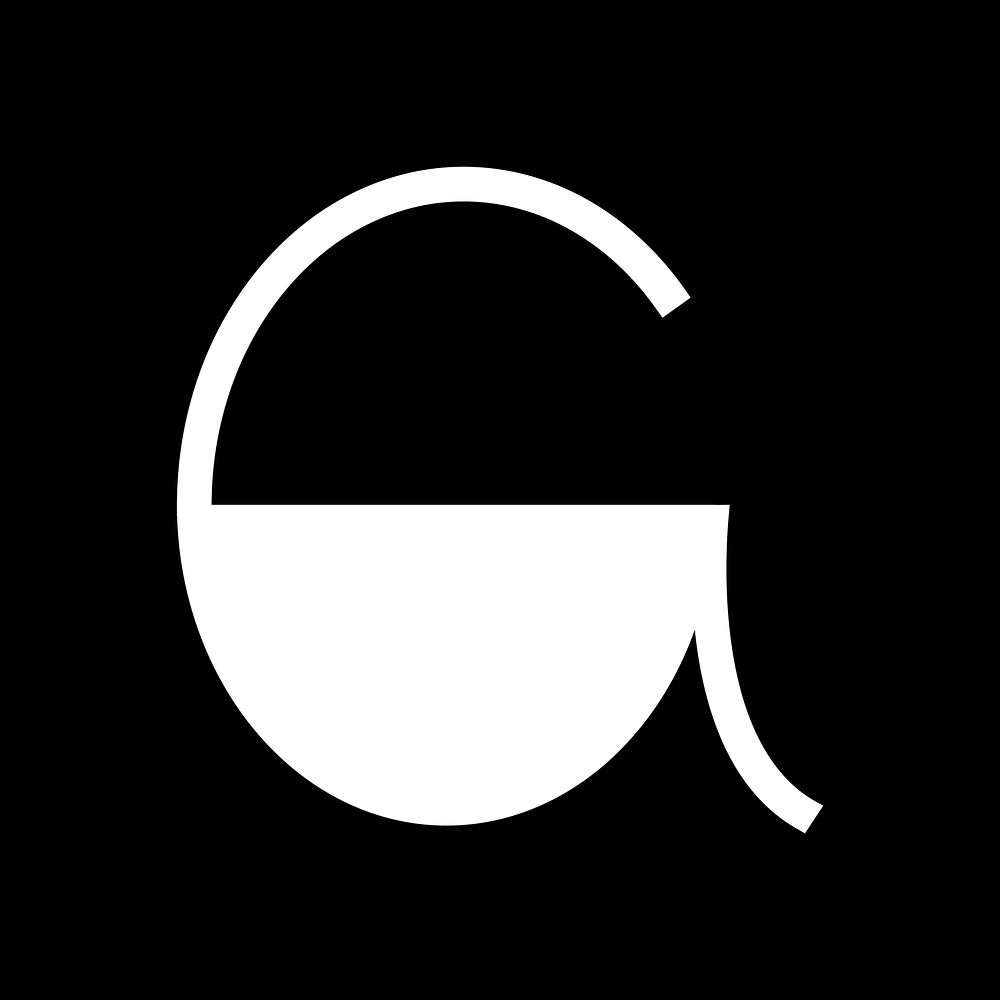 Letter G abstract shaped font illustration