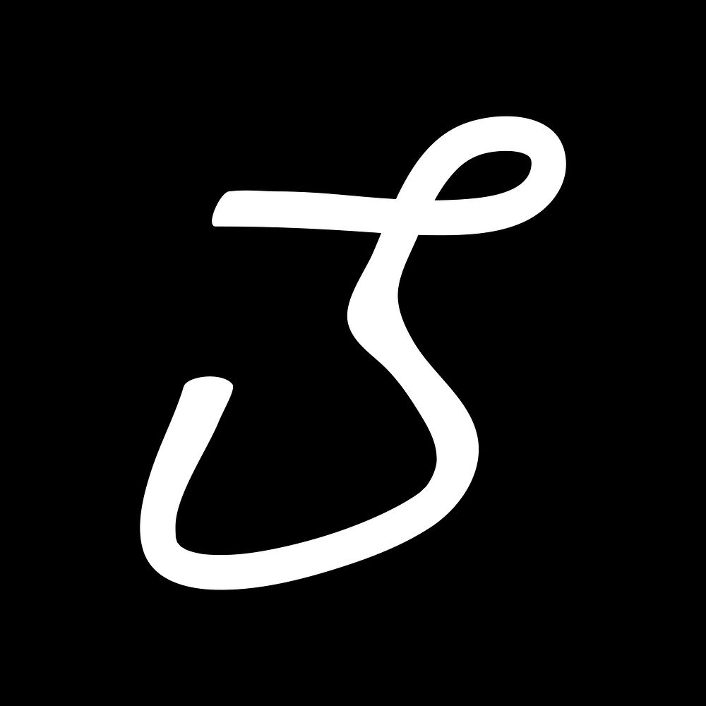 Letter J abstract shaped font illustration