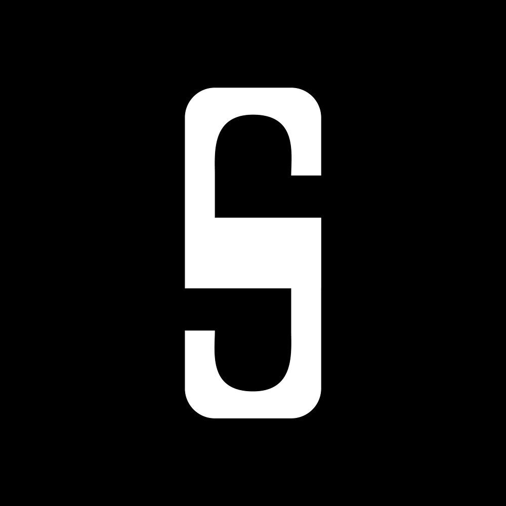 Letter S abstract shaped font illustration