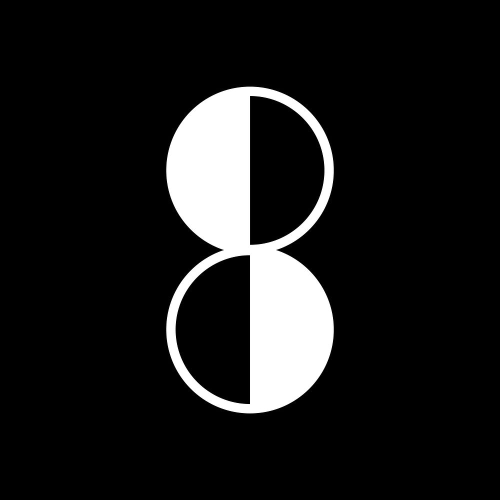 Number 8 abstract shape font illustration