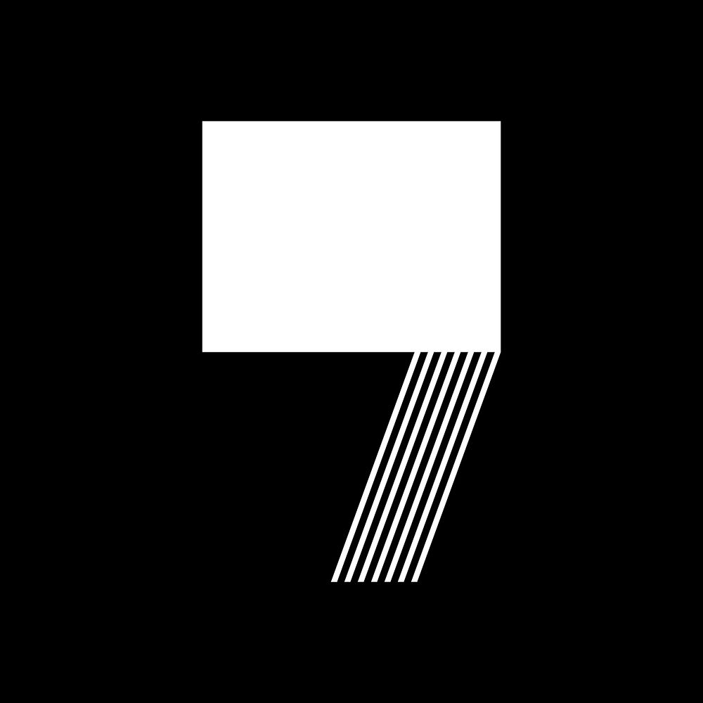 Number 9 abstract shape font illustration