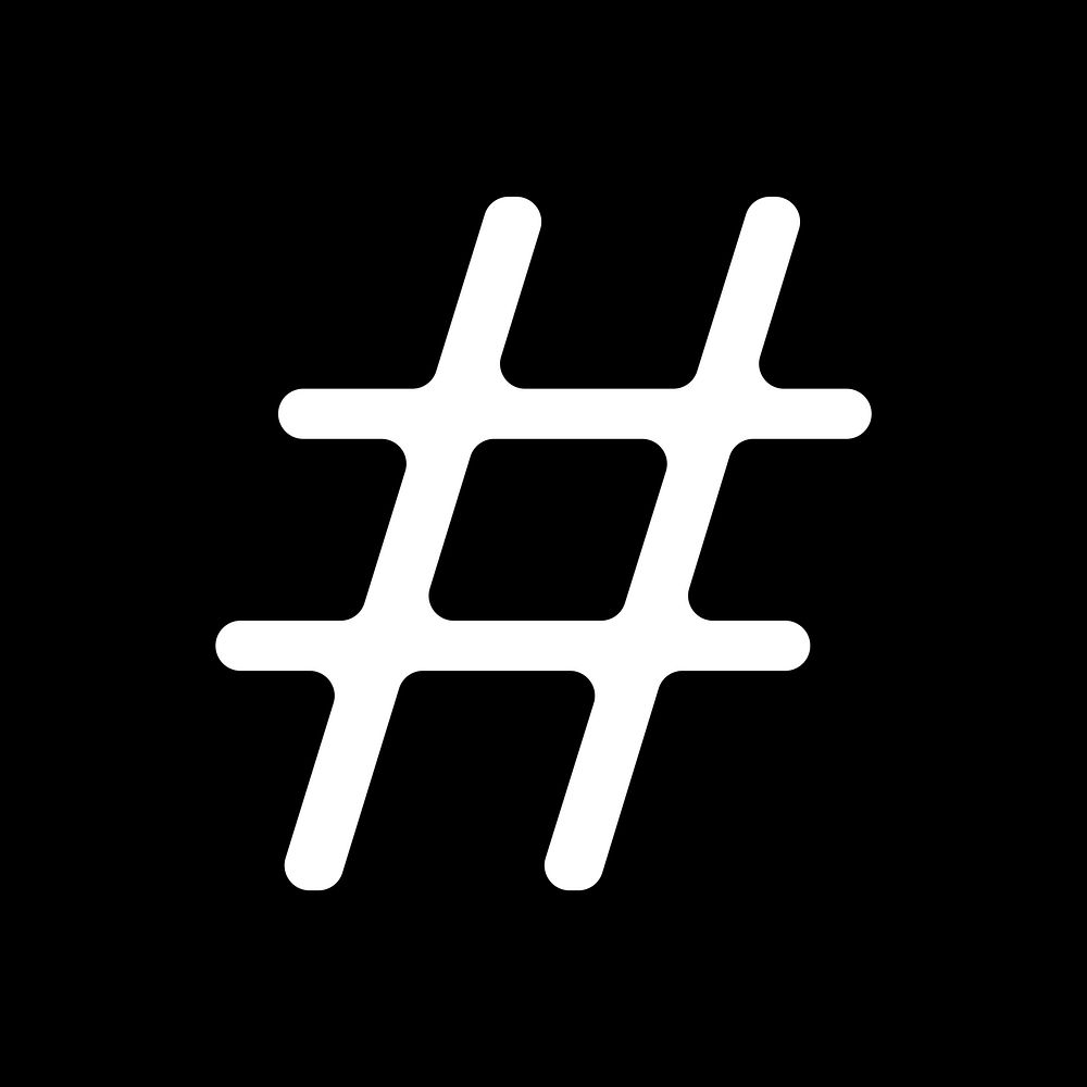Hashtag sign abstract bold white illustration