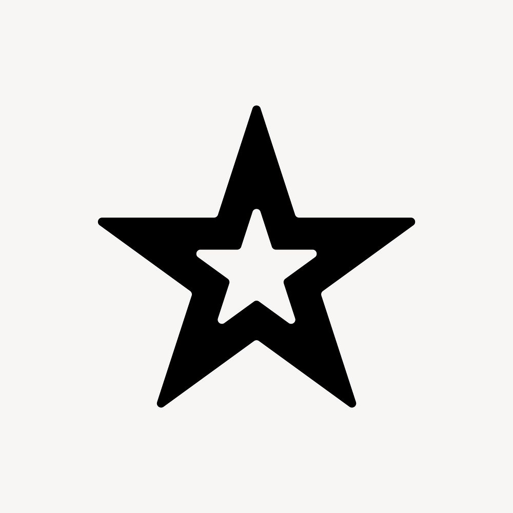 Black star icon, bold shape illustration