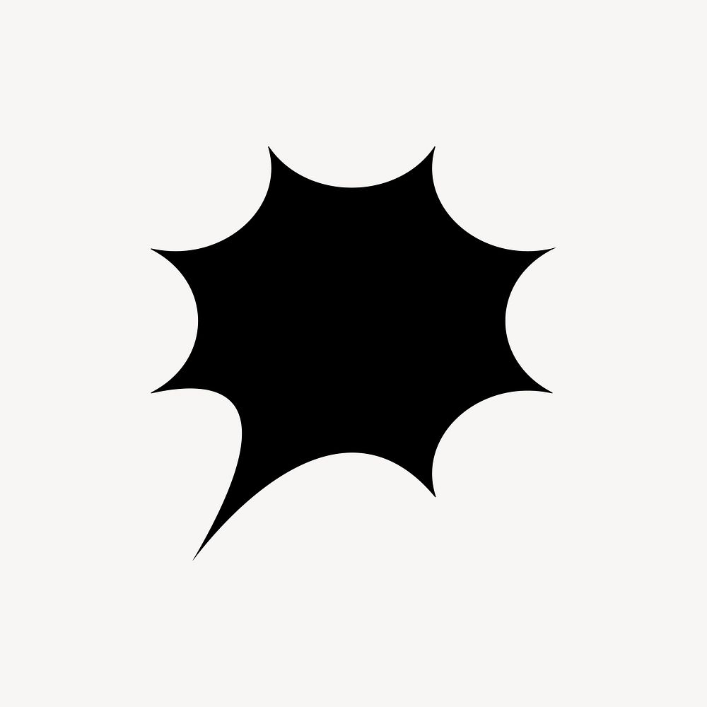 Black explosion bubble icon, bold shape illustration
