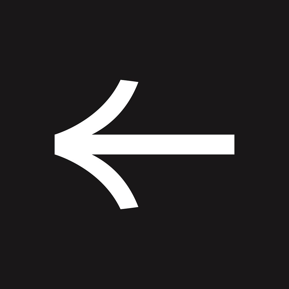 White arrow icon, bold shape illustration