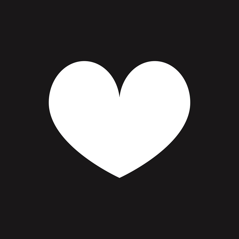 White heart icon, bold shape illustration