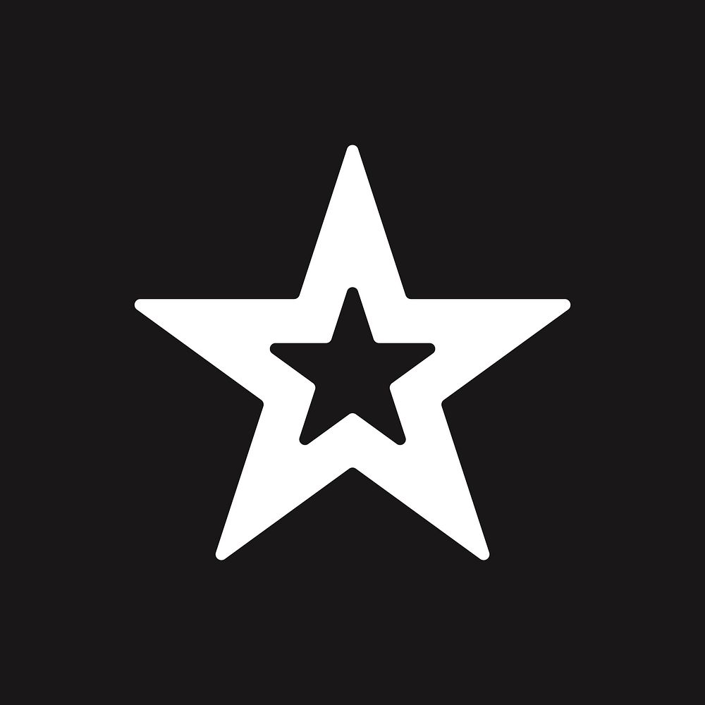 White star icon, bold shape illustration