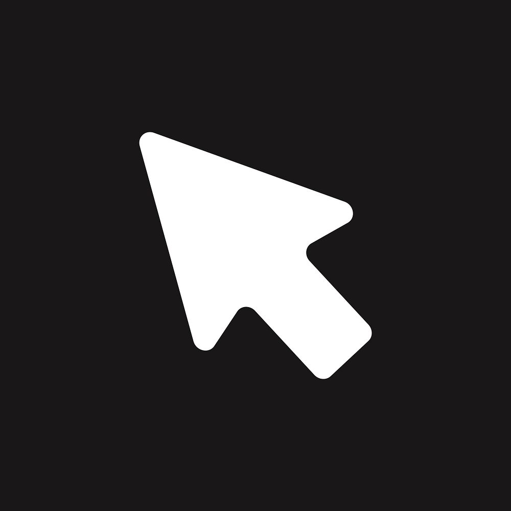 White cursor icon bold shape free photo illustration rawpixel