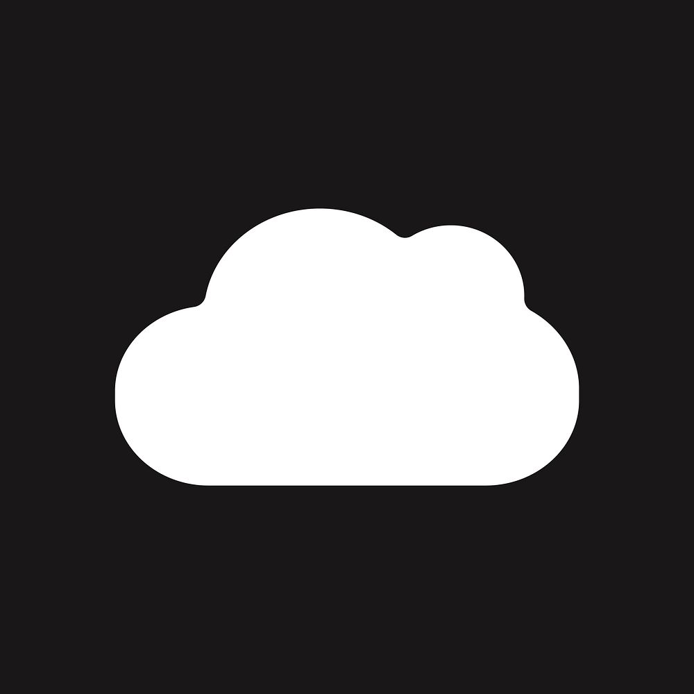 White cloud icon, bold shape illustration