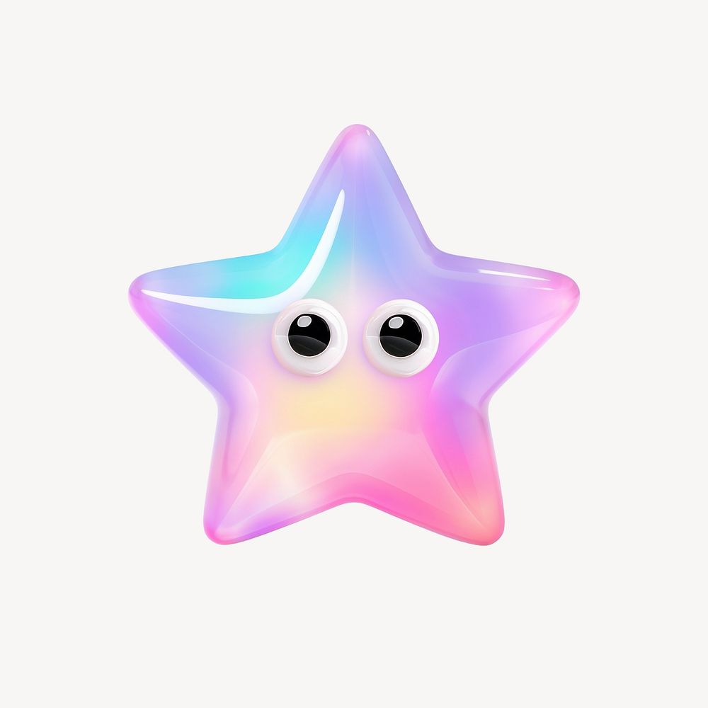 3D pink star icon illustration