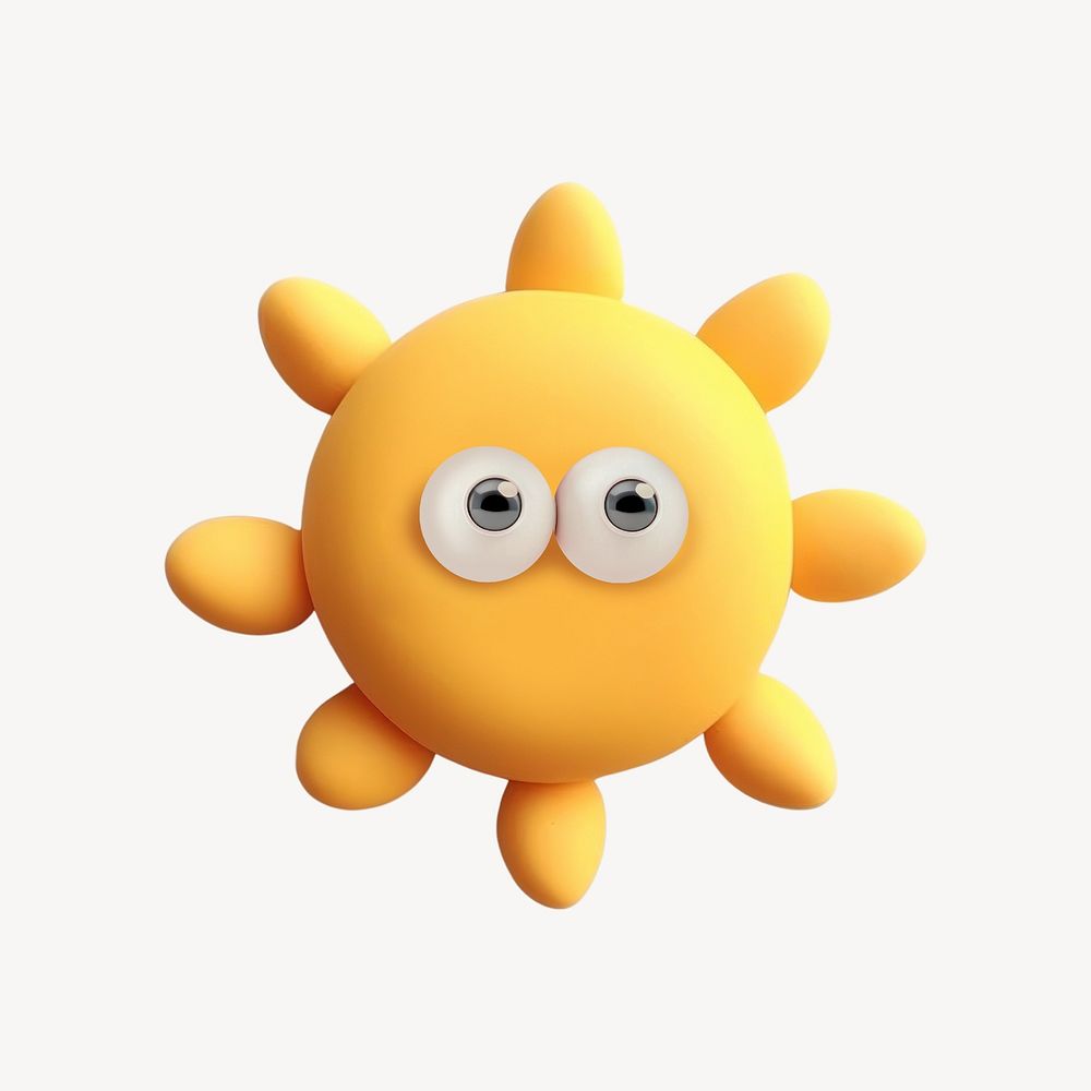 3d yellow sun icon illustration