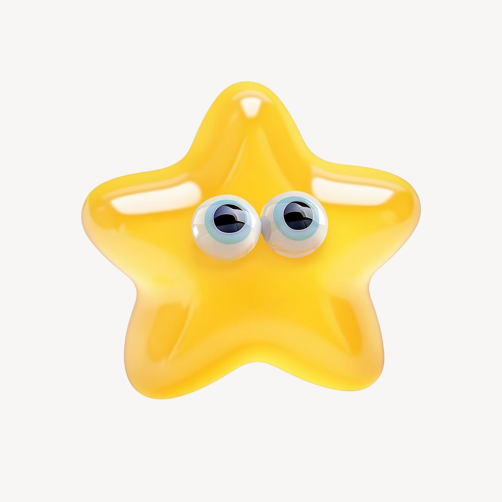 3D yellow star icon illustration