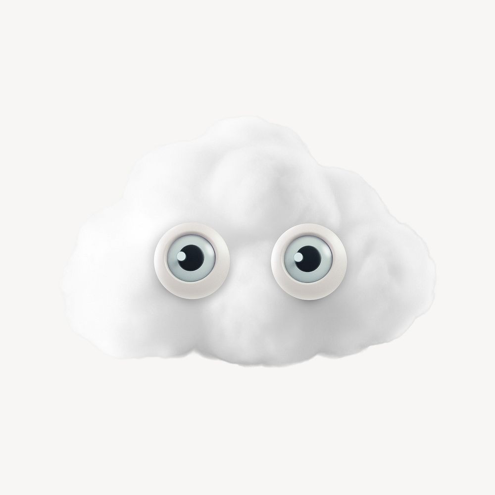 3D cloud character icon illustration