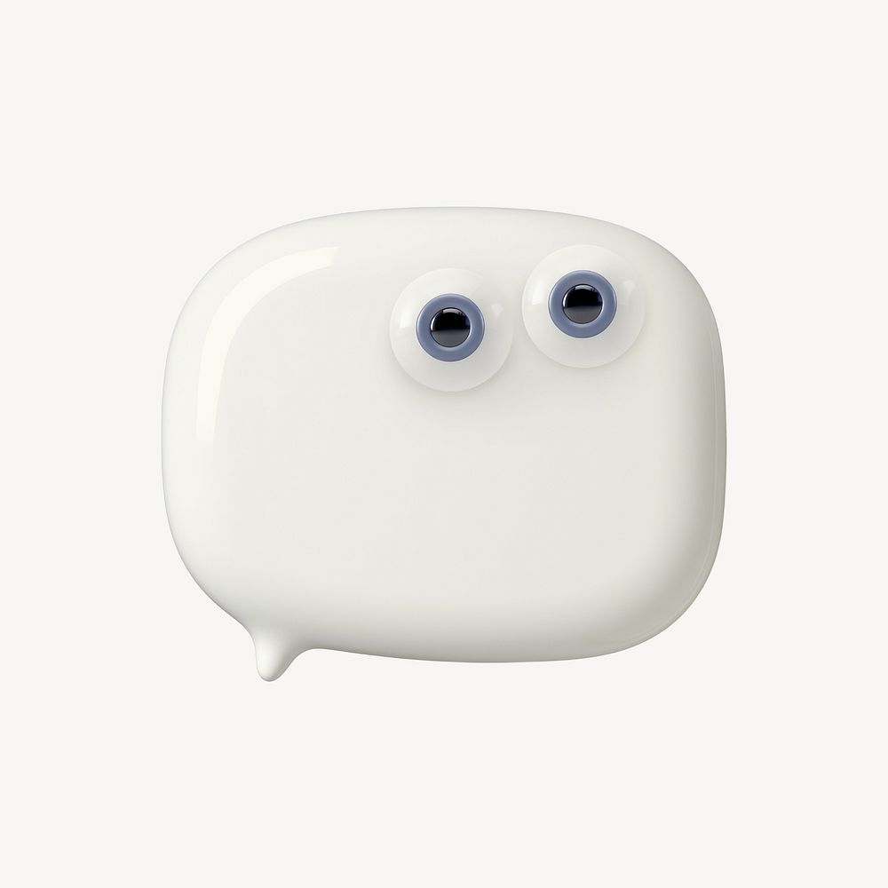 3D speech bubble icon illustration