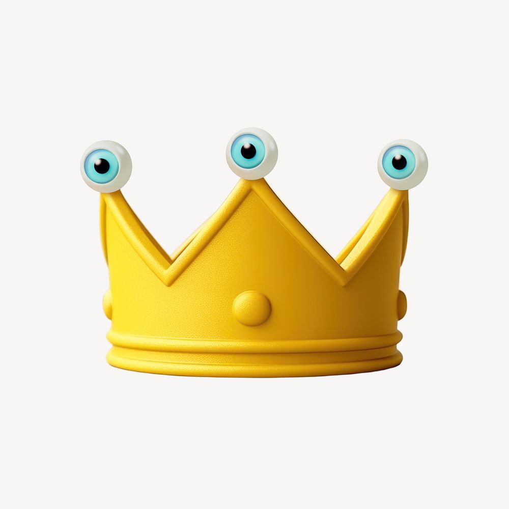 3D crown character icon illustration