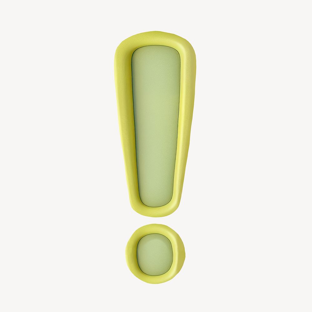 Exclamation mark sign, 3D illustration
