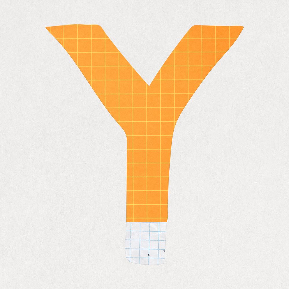 Letter Y, cute paper cut alphabet illustration