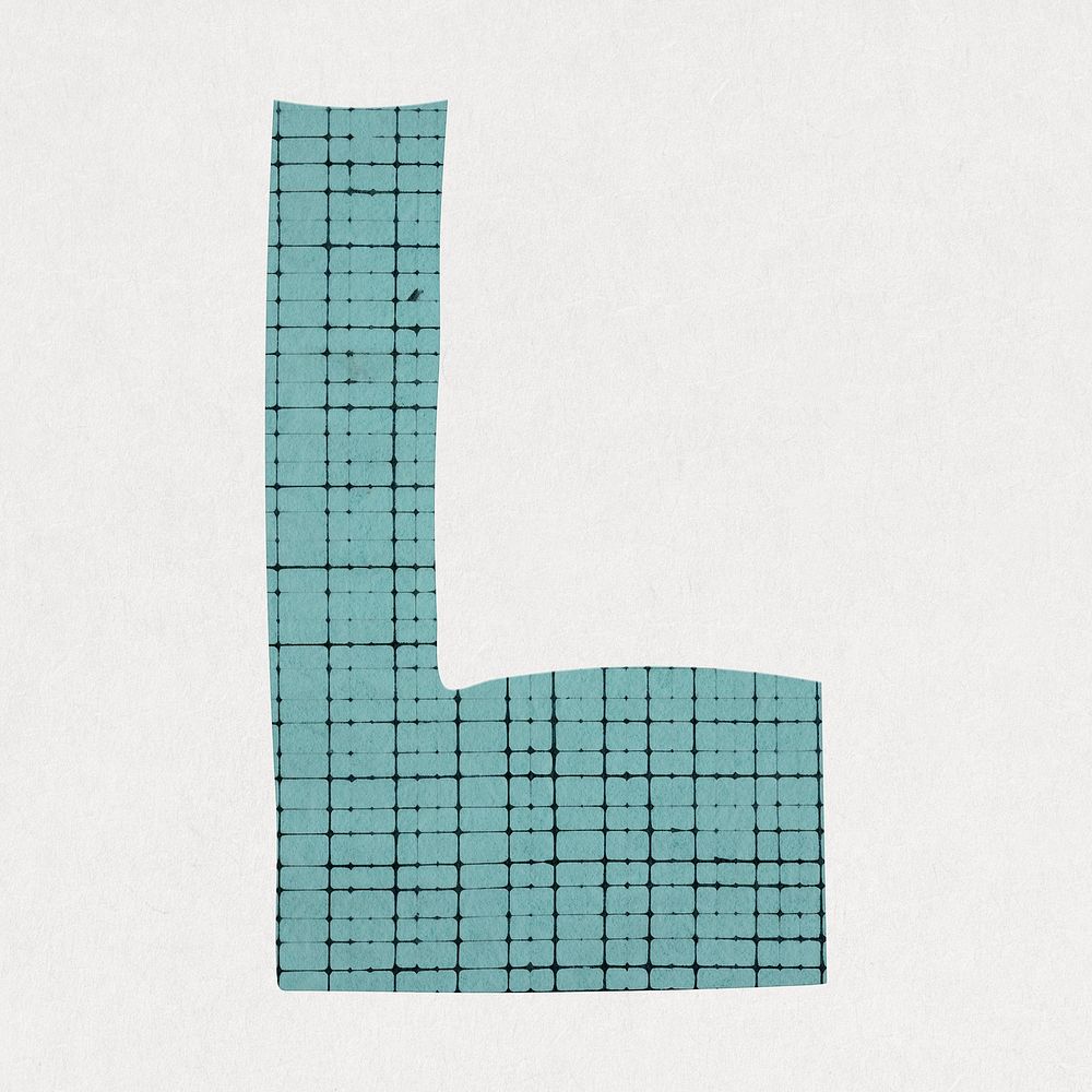 Letter L, cute paper cut alphabet illustration