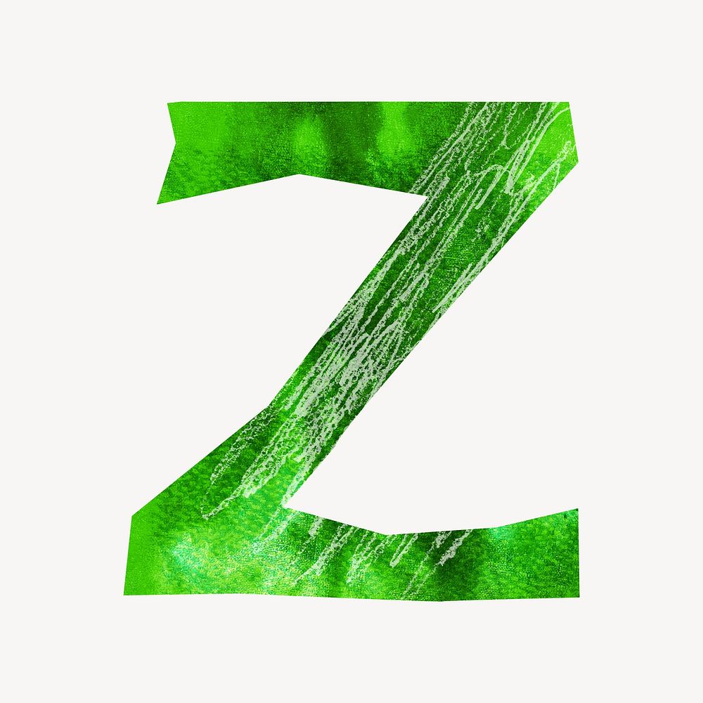 Letter Z paper craft font illustration