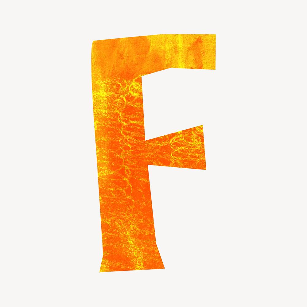 Letter F paper craft font illustration