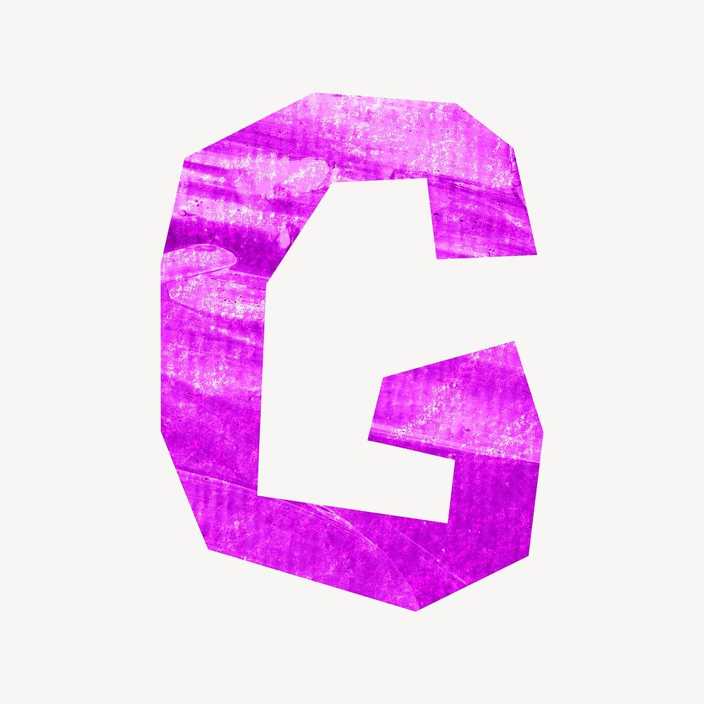 Letter G paper craft font illustration