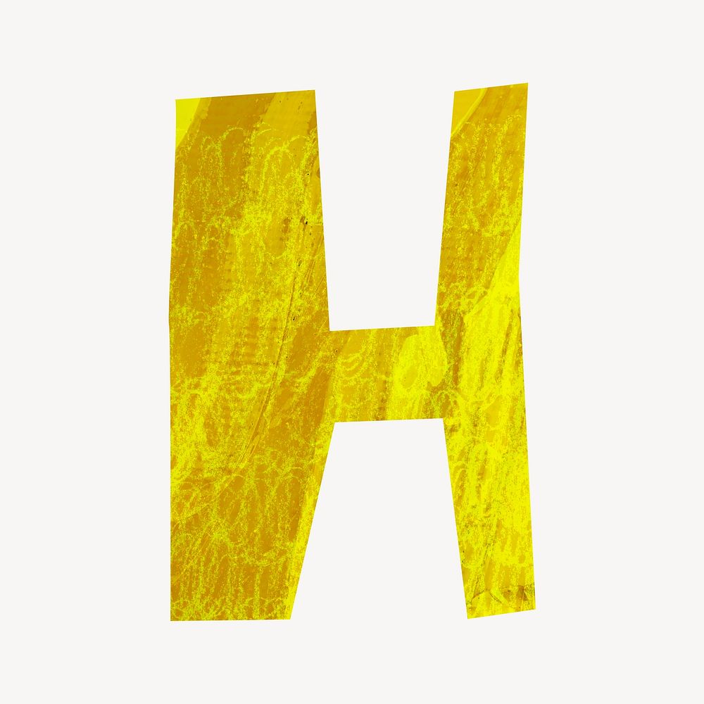 Letter H paper craft font illustration