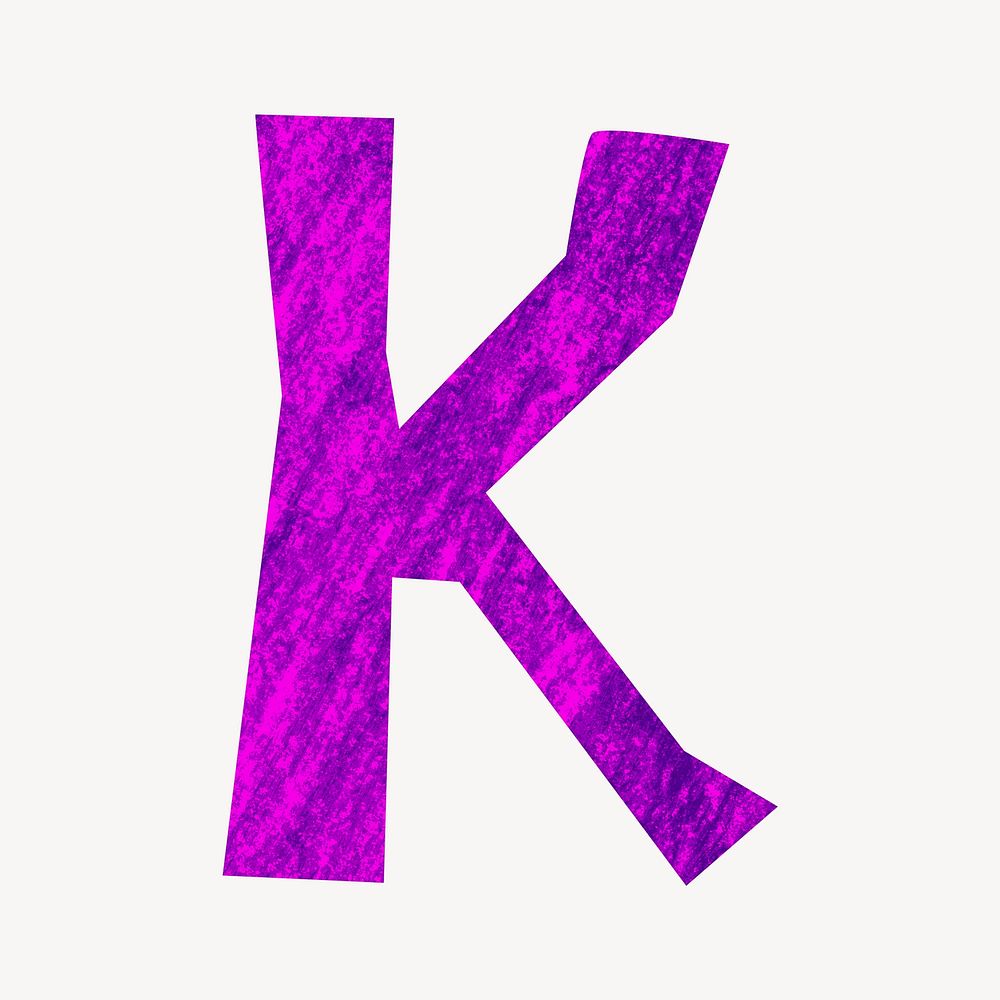 Letter K paper craft font illustration
