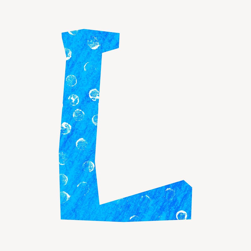 Letter L paper craft font illustration