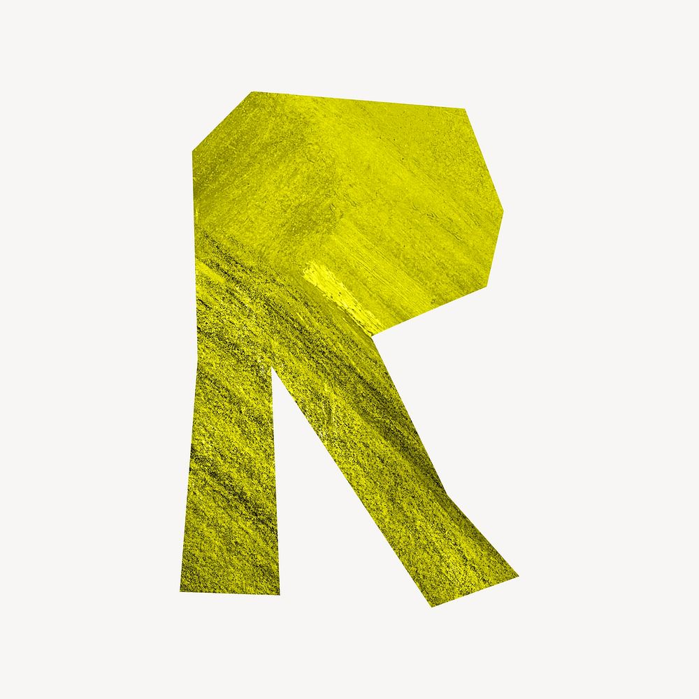 Letter R paper craft font illustration