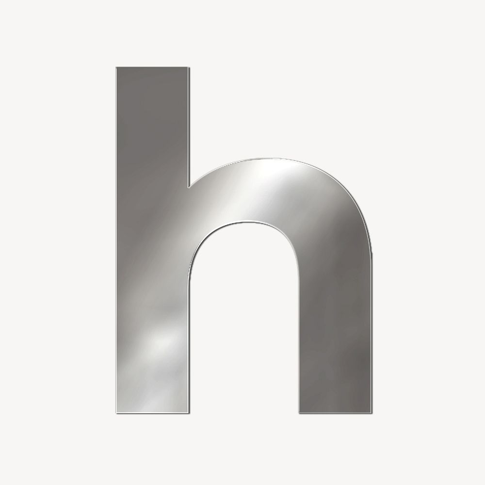 Simple alphabet h silver metallic font