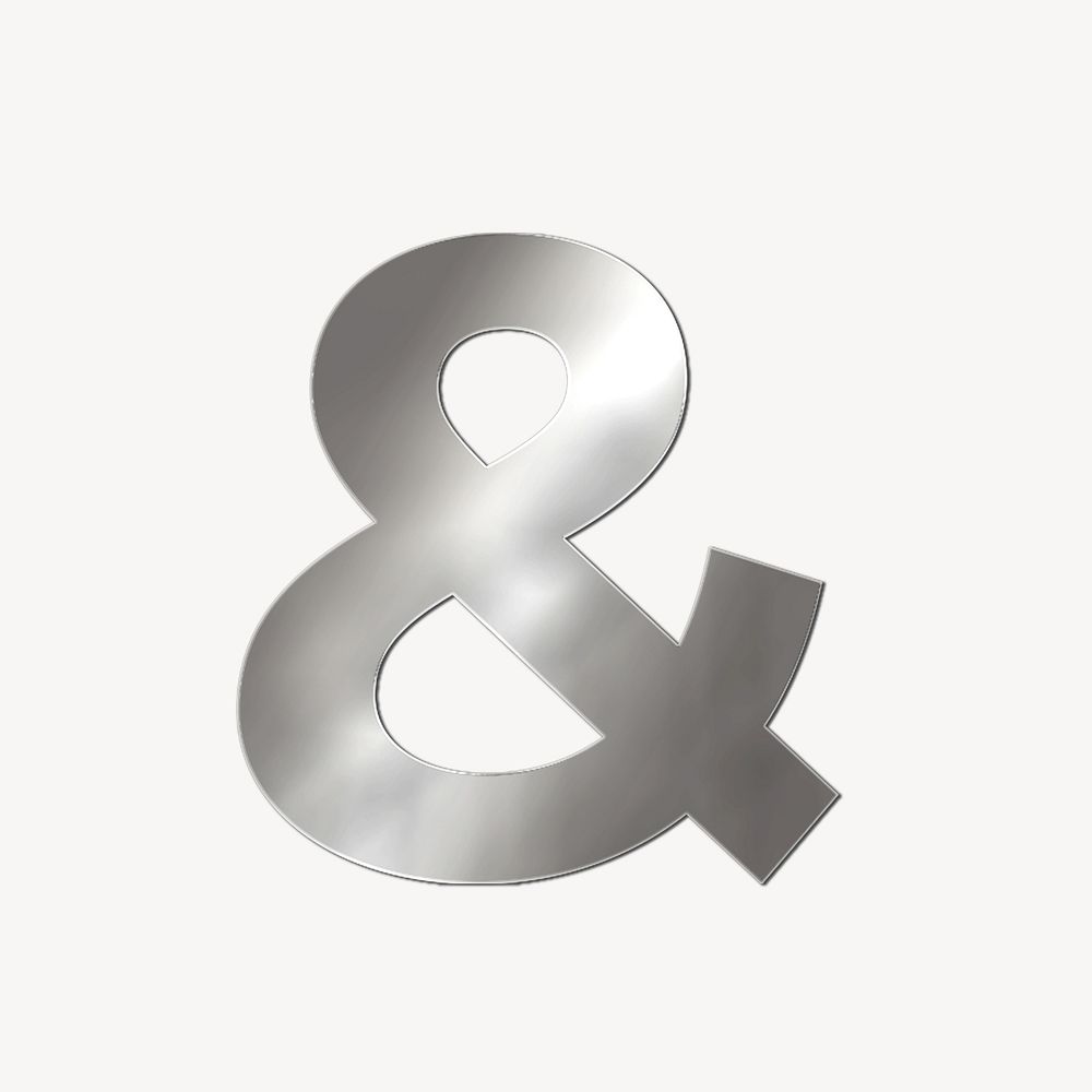 Simple and symbol silver metallic font