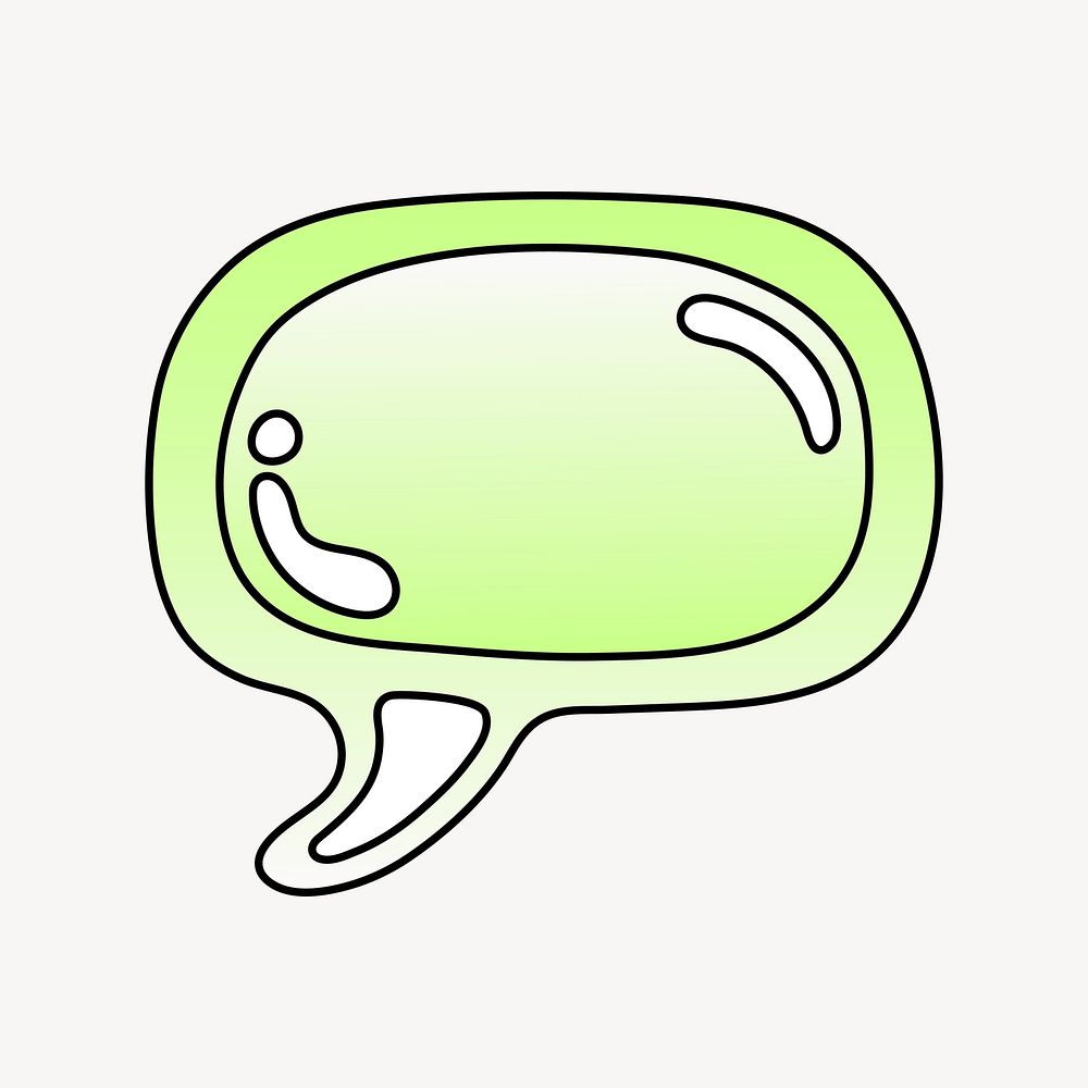 Speech bubble icon, funky lime green shape illustration