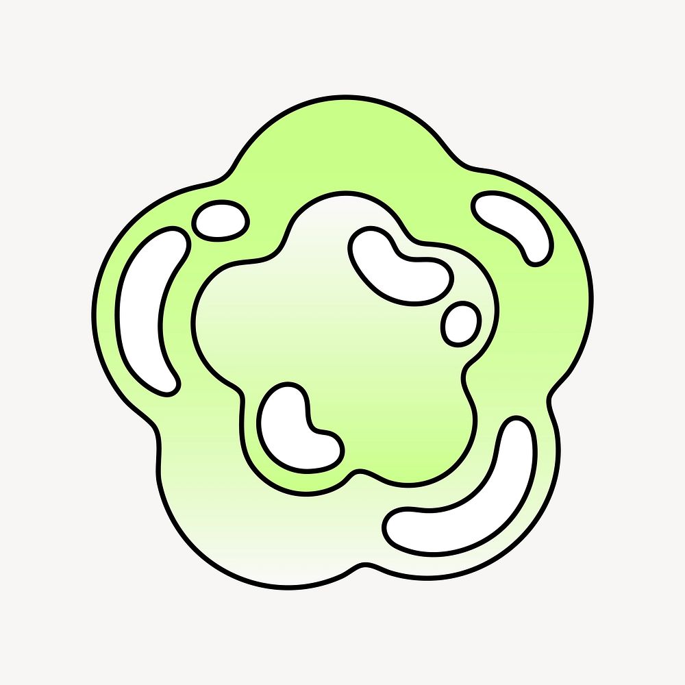 Badge icon, funky lime green shape illustration