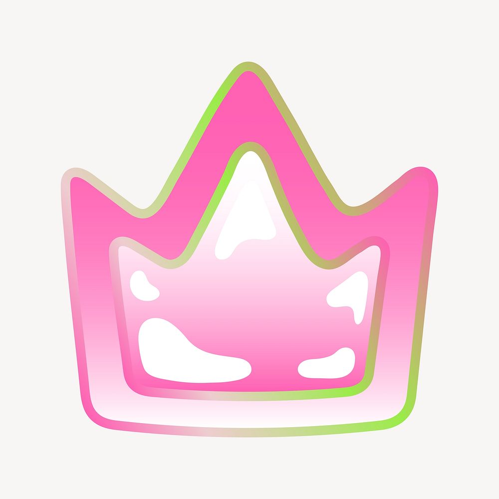 Crown icon, funky pink illustration