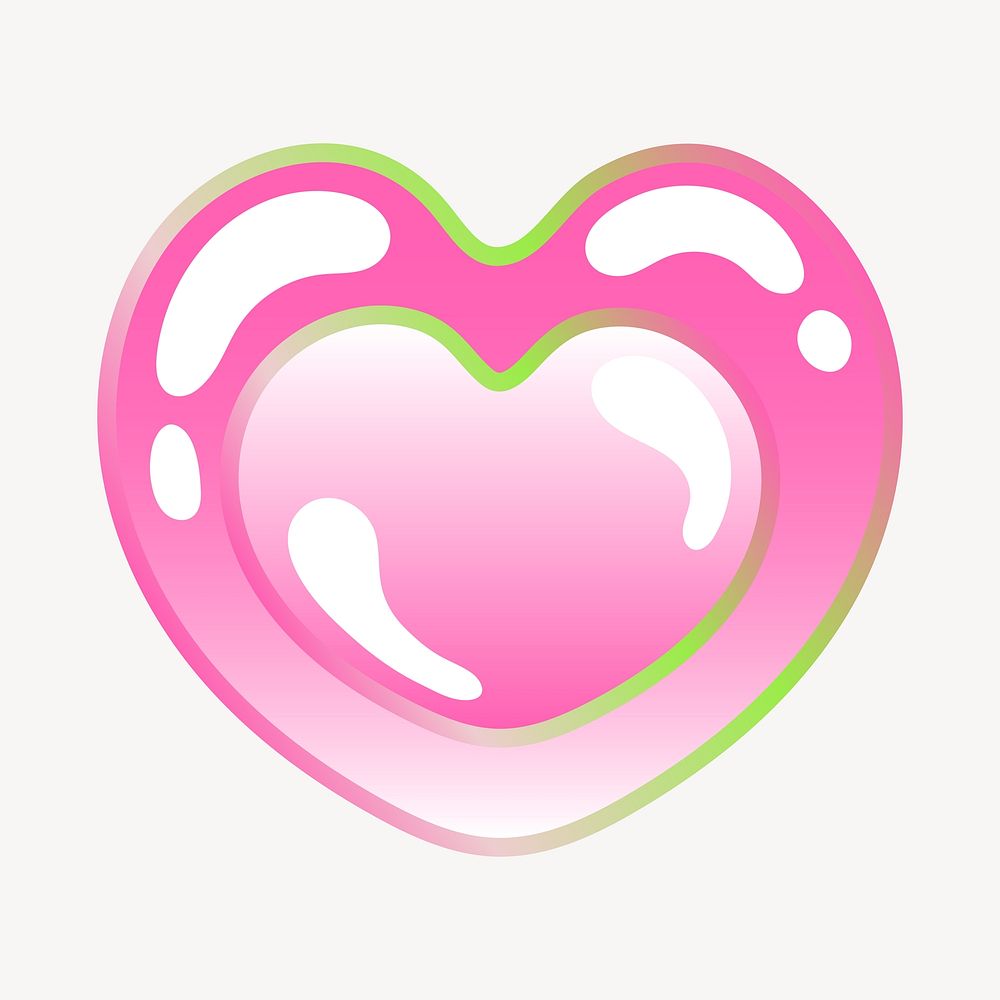 Heart icon, funky pink illustration