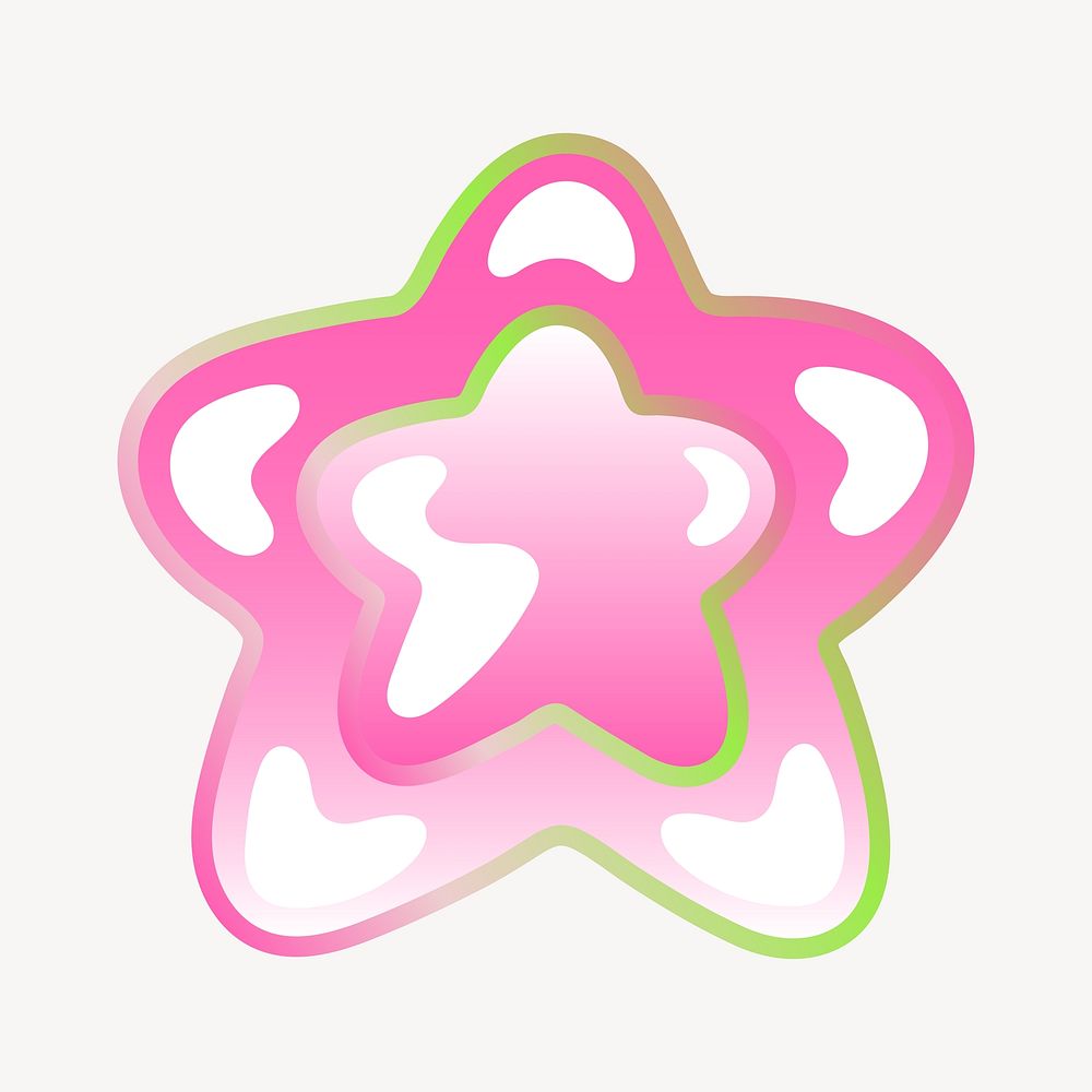 Star icon, funky pink illustration