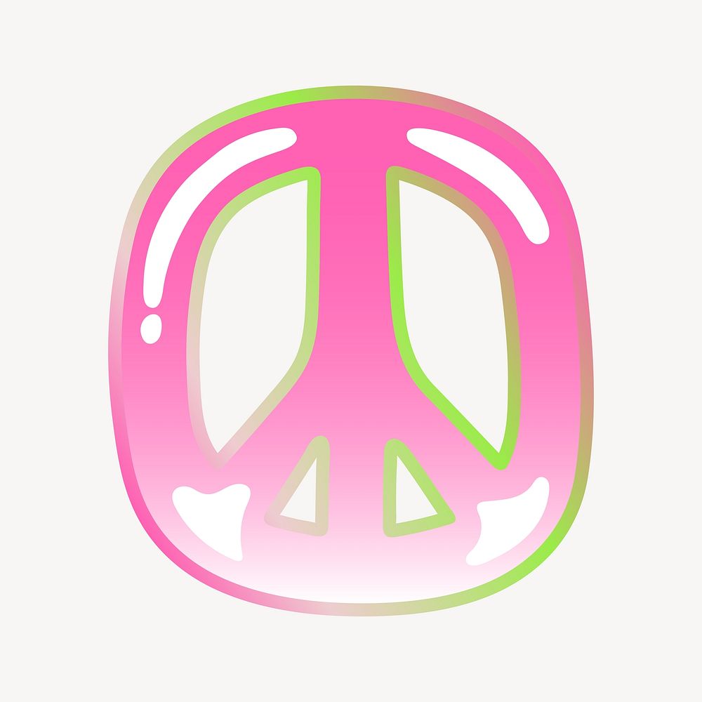 Peace icon, funky pink illustration