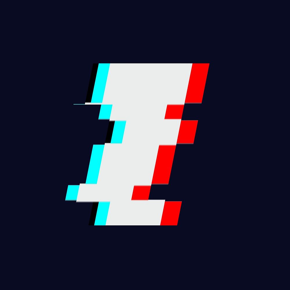 Number 1 glitch font illustration free photo illustration rawpixel