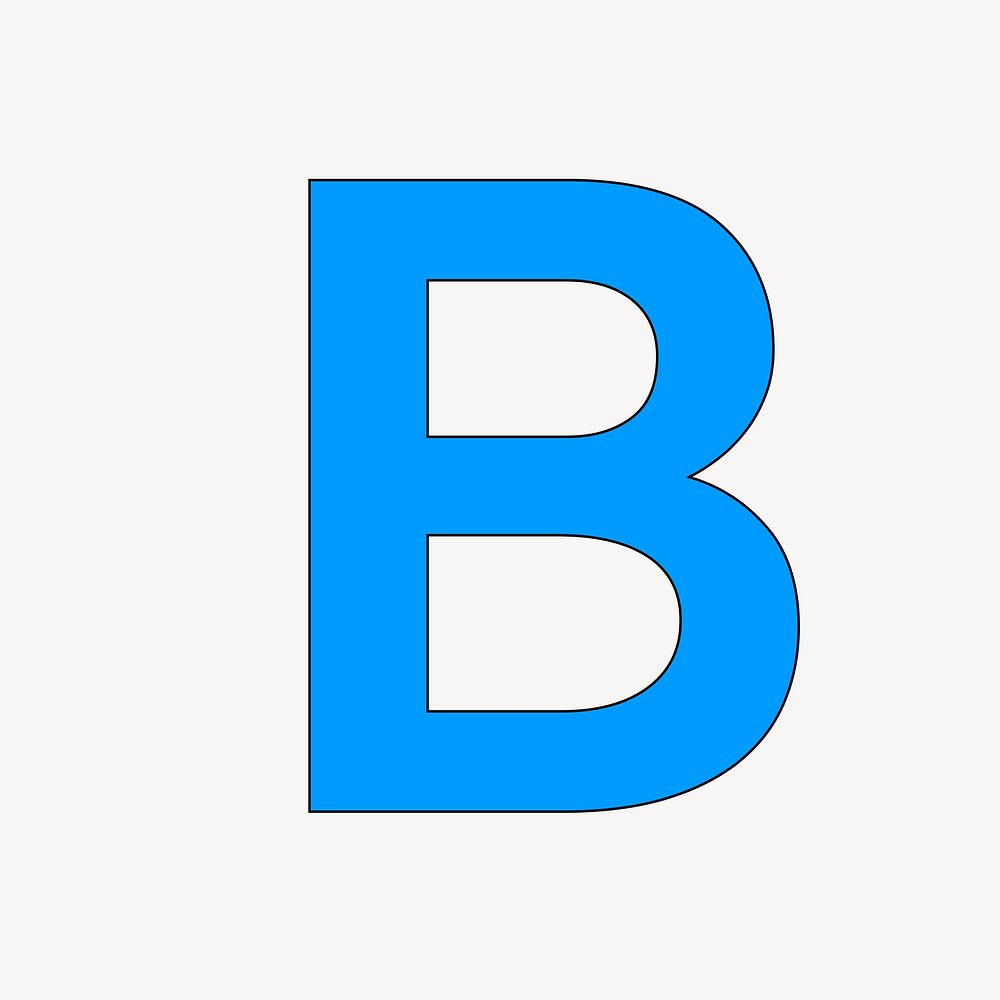 Letter B in blue font illustration