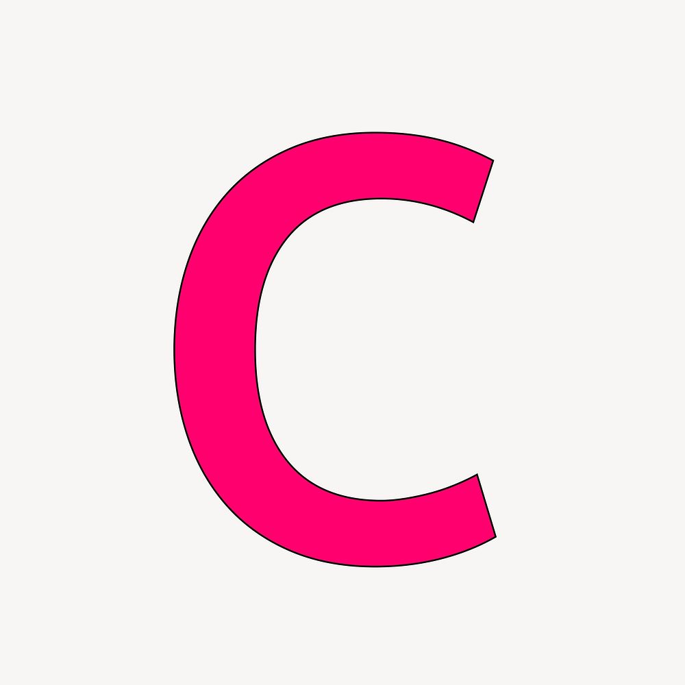Letter C in pink font illustration