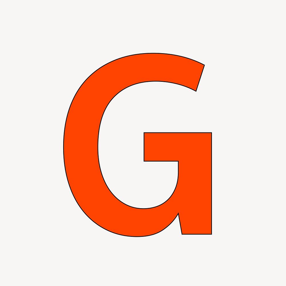 Letter G in orange font illustration