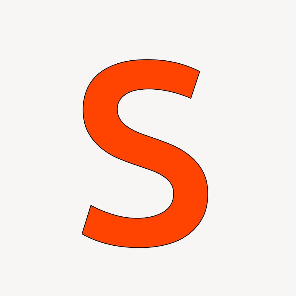Letter S in orange font illustration