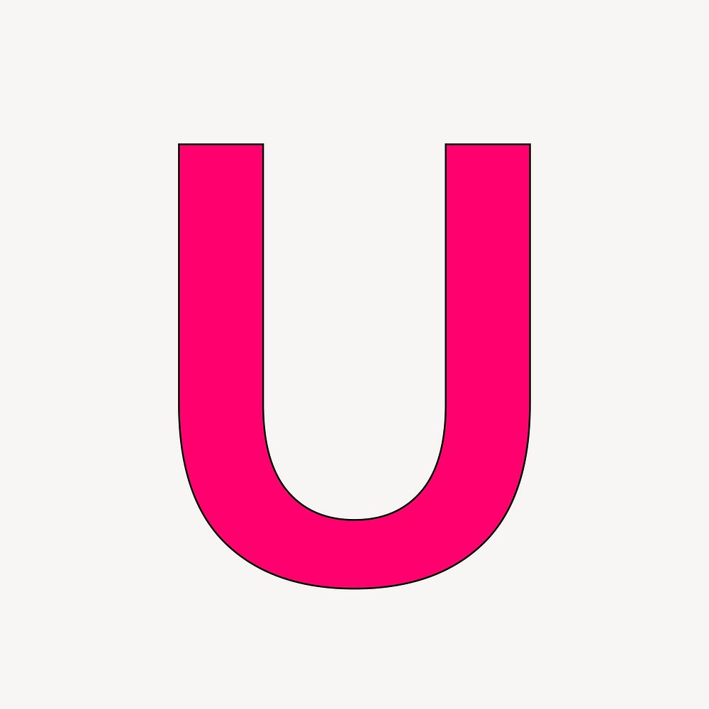 Letter U in pink font illustration