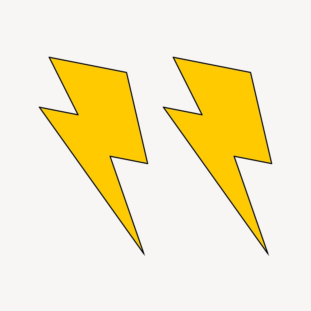 Yellow lightnings illustration